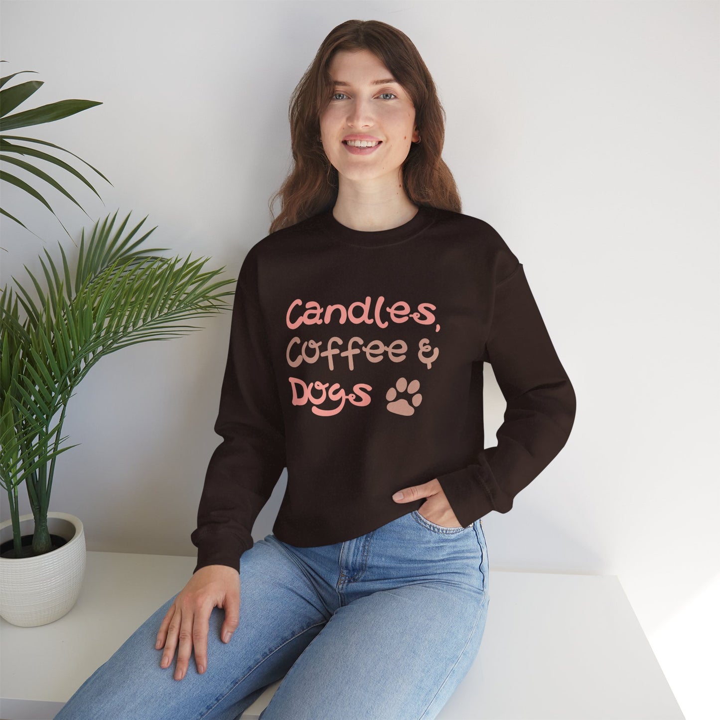 Candles, Coffee & Dogs Crewneck Sweatshirt 🕯️☕🐶