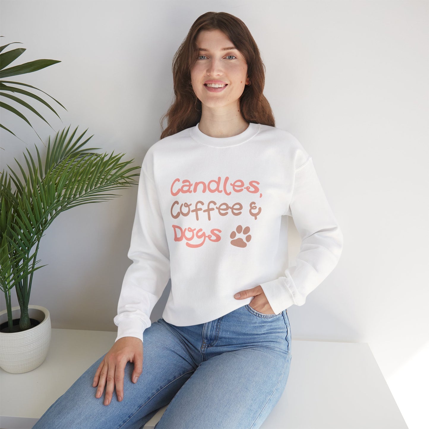Candles, Coffee & Dogs Crewneck Sweatshirt 🕯️☕🐶
