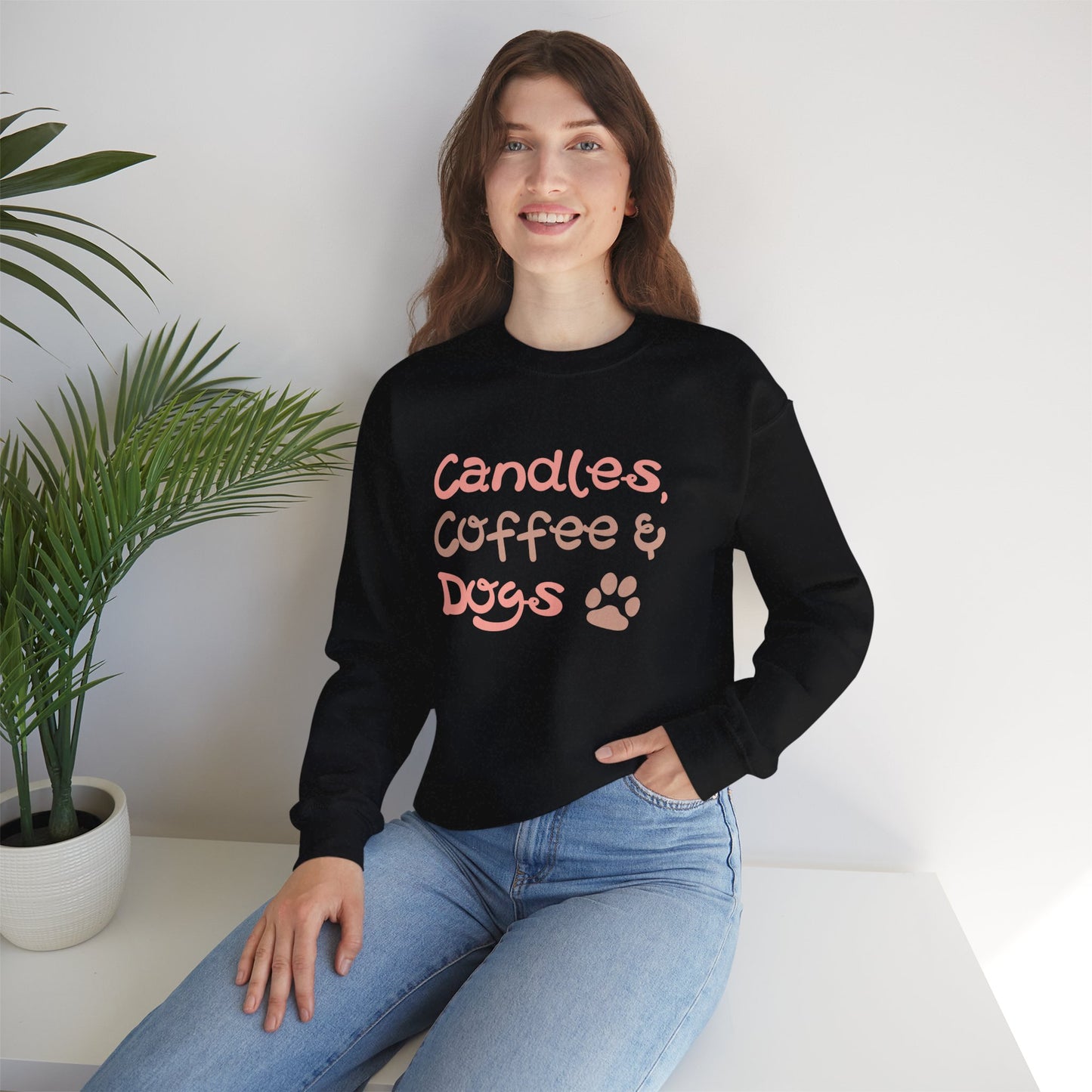 Candles, Coffee & Dogs Crewneck Sweatshirt 🕯️☕🐶