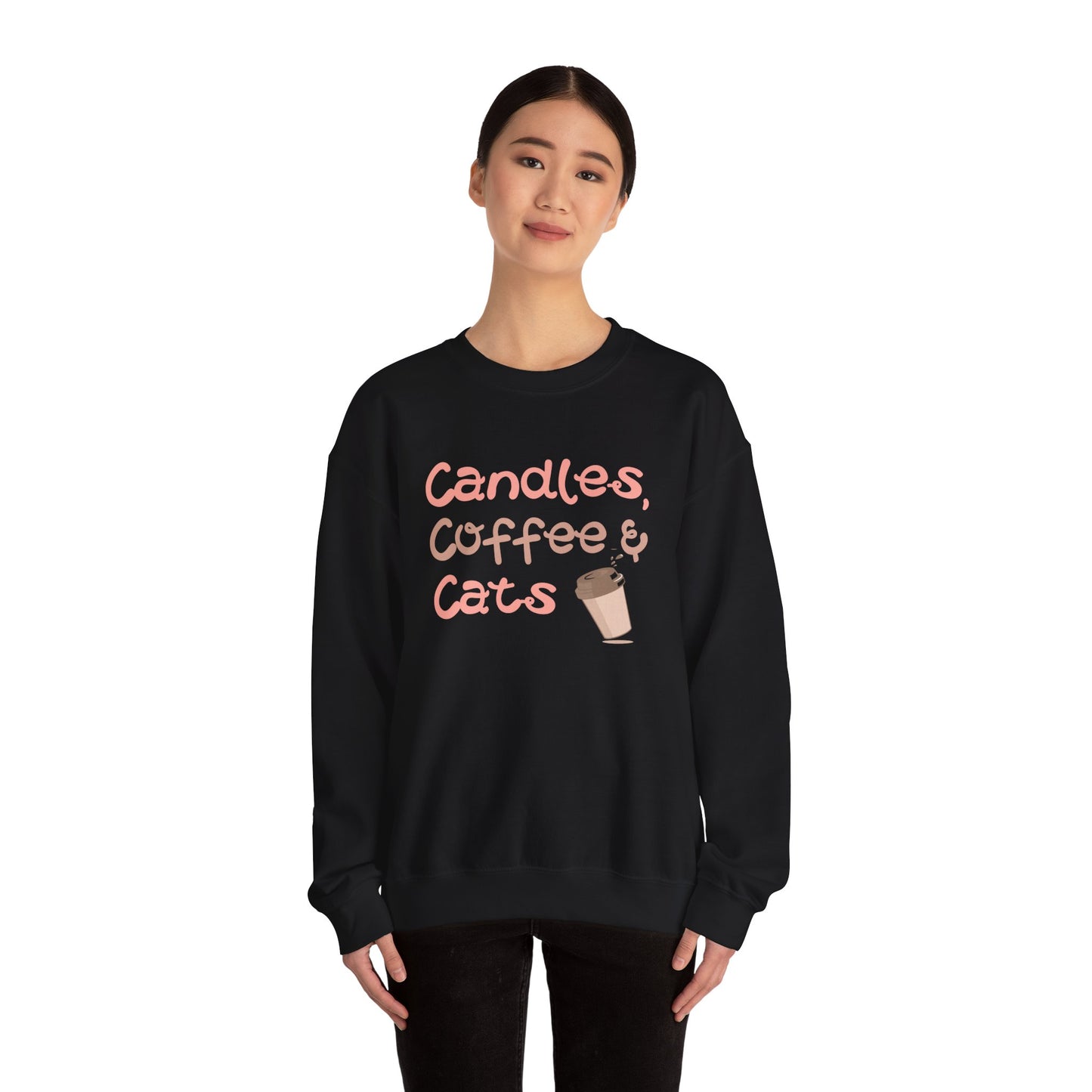 Candles, Coffee & Cats Crewneck Sweatshirt 🕯️☕🐈