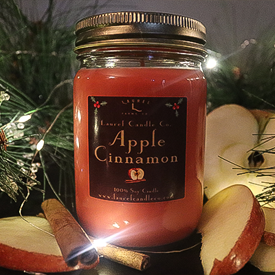 Apple Cinnamon 12 Oz Mason Jar Soy Candle - 100% Pure Soy Wax