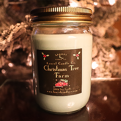 Christmas Tree Farm 12 Oz Mason Jar Soy Candle - 100% Pure Soy Wax