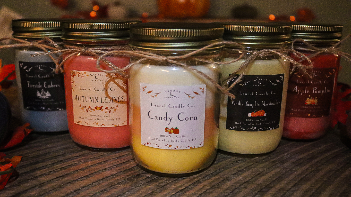 Autumn Leaves 16 oz Mason Jar candle – Farmhouse Candle Company