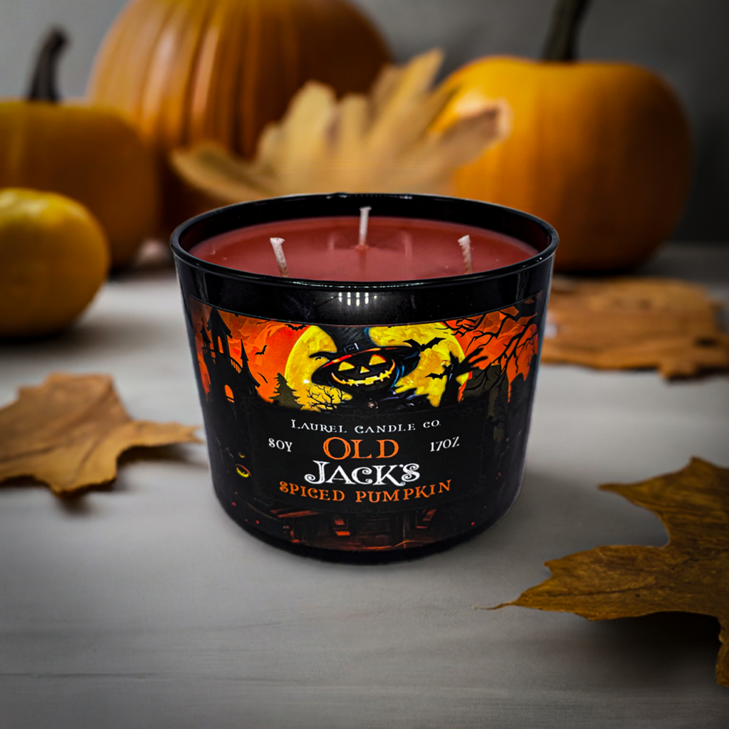 BUNDLE & SAVE - 4 Halloween Themed Scented Candle Collection - 17 oz 3 Wick Soy Candles