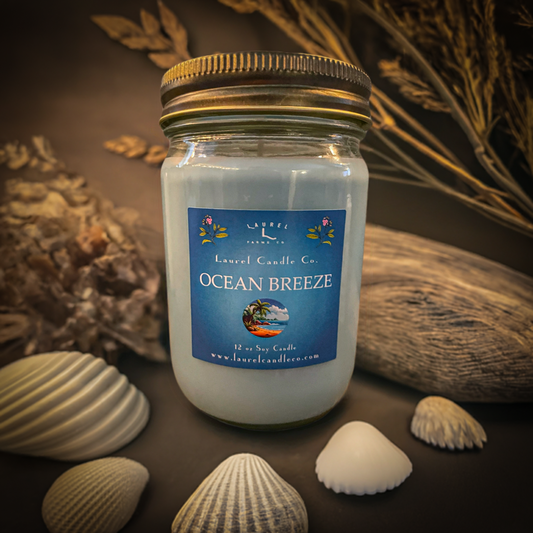 Ocean Breeze - 12 Oz 100% Pure Soy Wax