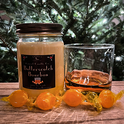 Butterscotch Bourbon 12 Oz Mason Jar Soy Candle - 100% Pure Soy Wax